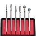 MZCMSL Russian Cuticle Drill Bit Set with Case,6pcs Cuticle Remover Bits (Needle,Ball,Flame,Cylinder,Tapered),Diamond Nail Bit Stone Bit