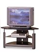 Casual Style Silver & Black Finish Corner TV Stand