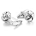 Men's 2 PCS Rhodium Plated Cufflinks Silver Tone Love Knot Shirt Wedding Business 1 Pair Set