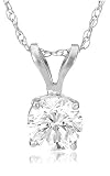 14k Choice of White or Yellow Gold Round Diamond Solitaire Pendant (1 ct, I-J Color, I1-I2 Clarity)