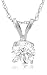 10k Choice of White or Yellow Gold Round Diamond Solitaire Pendant (1 ct, J-K Color, I2-I3 Clarity)
