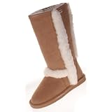 BEARPAW Sherpa Womens Boots Suede Chestnut Sheepskin Lining by Bearpaw