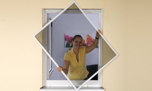 Fliegengitter Insektenschutz Fenster 120 x 140 cm, Farbe:weiß