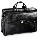 Jack Georges Sienna Woven Wide Gusset Top Zippered Briefcase by Jack Georges
