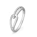 10KT White Gold Round Diamond Knot Fashion Ring (1/20 cttw)