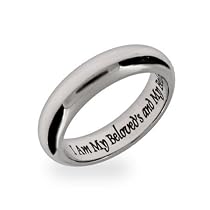 "I Am My Beloved's" Stainless Steel Poesy Ring