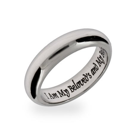 Eve's Addiction I Am My Beloved's Stainless Steel Poesy Ring