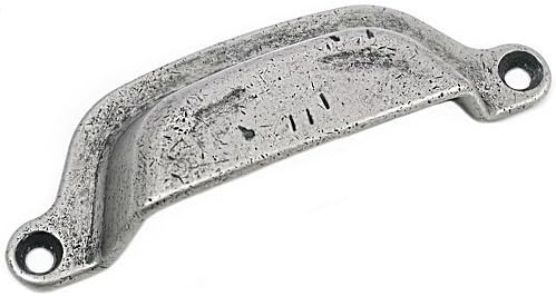 MNG Hardware 84764 Riverstone Collection 3" Cup Pull - Distressed Antique Silver