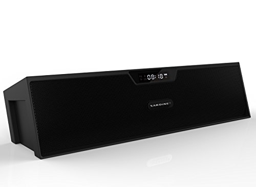 Sun Joyful Wireless Portable Bluetooth Stereo Outdoor Speaker with FM Radio,Built-in Mic, LED Display,Alarm Clock,Support TF card/Micro SD Card,Bluetooth Speaker for iphone, Samsung (Black)