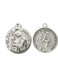 Highest Quality Vintage Die .925 Solid Sterling Silver St. Saint Clare and St. Saint Francis of Assisi Rare Unique Vatican Commissioned 100 Year Old Design Relic Catholic Icon Religious Jewelry Protection Protector Charm New NWT