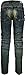 Angel Cola Men's Biker Slim Straight Fitted Distressed Washed Cotton Jeans
