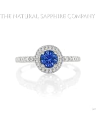 0.75ct. Natural Untreated Blue Sapphire Ring With 50 Dia 0.48ct. total