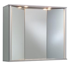 Ambientehome 54072 - Armario espejo para baño (21 x 80 x 70 cm), color