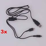 2 in 1 USB Charging Cable for Nintendo DSi (XL) & DS Lite Video Games Cable -Qty: 3