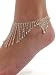 Rhinestone Anklet Bracelet Austrian Crystal Silver Tone Beads Ankle Clear