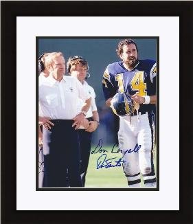 Don Coryell and Dan Fouts Autographed San Diego Chargers 8x10 Photo - Custom Framed