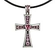 Pink CORAZON CROSS--Passion Devoted-- Pendant With Leather Cord Necklace BICO AUSTRALIA