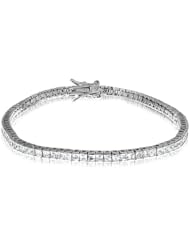 Tennis Bracelet - Snake Style - Sterling Silver 925 w/ Rhodium Plating and Cz Round Stones