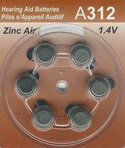 60 x A312 Zinc Air Coin Cell Hearing Aid Batteries Brown