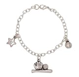 Clayvision Softball / Baseball Super Star Three Charm Bracelet