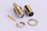 RP-SMA-Female Bulkhead Crimp Connector LMR195 or RG58