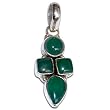 Gifts from India Silver Green Onyx Pendant with Chain 1.25 Inches (gpndt046)