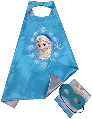 FIGMOON Superhero Cape and Mask, Children Gift, Boys/Girls Dress Up Costume (3D Fallout 4 Key Chain As Free Gift For Children) (Elsa the Snow Queen)