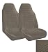 Set of 2 Universal Fit High Back Scottsdale Pattern Front Bucket Seat Cover - Taupe
