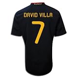 #7 David Villa Spain Away 10/11 Kid Soccer Jersey & Matching Short Set - For Youth Age: 10-12 Years Old