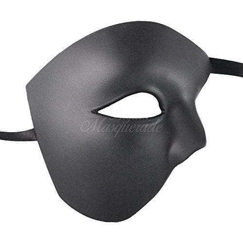 Ideal Mask for Men - Blank Venetian Masquerade Mask - Black