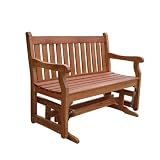 Outdoor patio glider bench eucalyptus shorea baltic garden classic 4 foot
