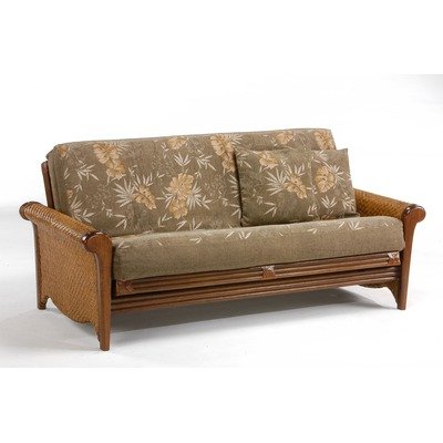 Rattan Floral Rosebud Futon Size: Full
