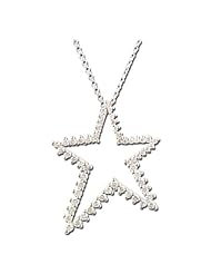 14K White Gold 0.93ct Guiding Star Stone on the Edges Diamond Pendant Necklace