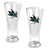 San Jose Sharks NHL 2pc 16oz Pilsner Glass Set - Primary Logo