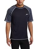 Speedo Men's Keepin' On Short Sleeve Rashguard Swim Tee, New Navy, Medium