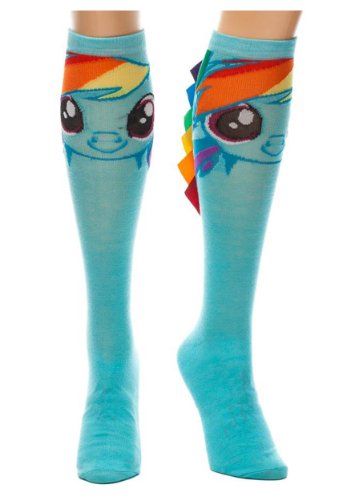 Rainbow Dash With Ribbon Mane Knee High Socks