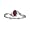 10k White Gold Oval Garnet And Diamond Ring (Size 4.5)