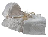 White Dupioni Silk Moses Basket