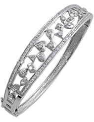 Sterling Silver Clear CZ Bangle Bracelet Dimension 61mm(2.4")