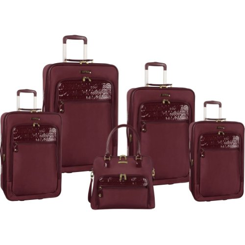 Anne Klein Luggage Quilted Detail 5 Piece Luggage Set