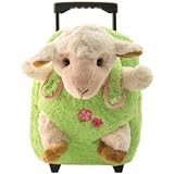 41eTA tUWaL. SL160  Kids Lime Rolling Backpack With Lamb Stuffie  Affordable Gift for your Little One! Item #DKKI 8078