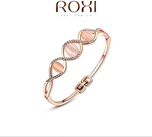 ROXI 2014 New Fashion Jewelry Elegant Three Opals Bracelets For Women Party Wedding Free Shipping (2050311710) (Rose Gold)