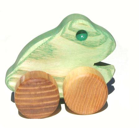 Childrens Toyshop  Toys : Push Frog - Wooden Toy