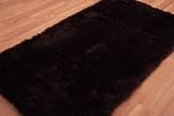 Chocolate Brown Rug Sheepskin Style Washable Rugs 70cm x 140cm (2ft 4" x 4ft 7")