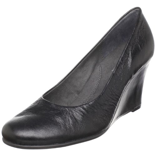 Aerosoles Women's Plum Tree Wedge Pump,Black Leather,9 W US
