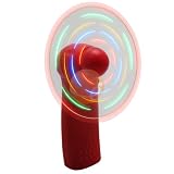 Mini Portable LED Techno Fan, Red