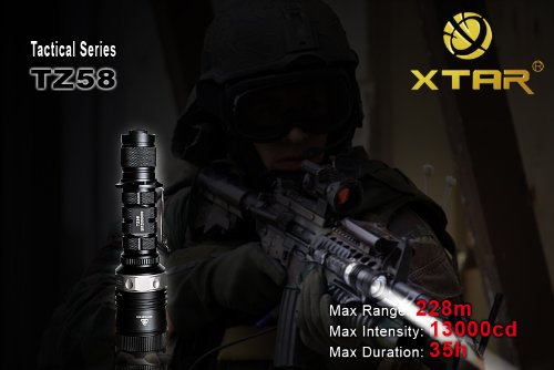  XTAR TZ58 CREE XM-L U2 3 Mode Tactical LED Flashlight 