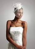 Davids Bridal Vintage Hat with Attached Flowers and Blusher Style VH7950, Ivory
