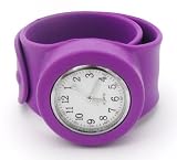 Ladies Large Purple Snap/Slap On Watch. Water Resistant. Fits Any Size Wrist