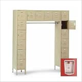Penco Locker 16 Person 72x18x72 16 Doors Assembled Champagne